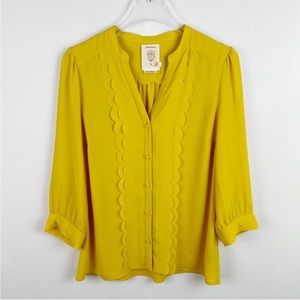 Anthropologie | Meadow Rue Scallop Career Blouse